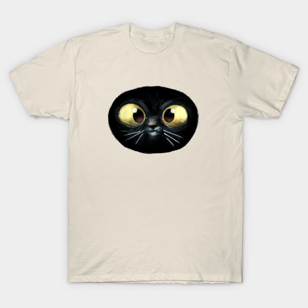 Gato negro cara camiseta T-Shirt by Dibustock